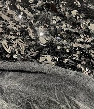 Пайетки на бархате черный\черный с каплей