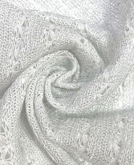 Ажур-трикотаж с напыл.белый\серебро